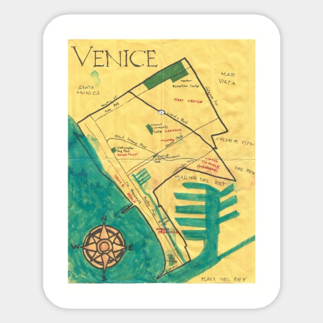 Venice Sticker by PendersleighAndSonsCartography